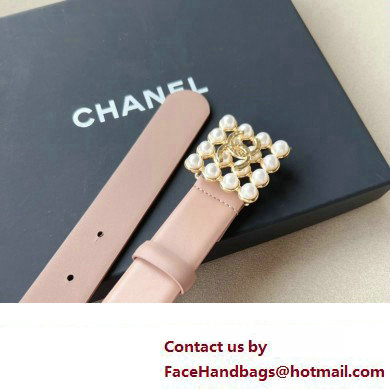 Chanel Width 3cm Metal  &  Glass Pearls calfskin belt AAA036 05 2024